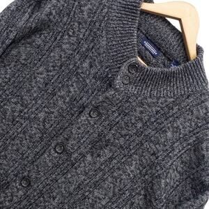 80's Vintage Consensus Men's Knit Caridgan Sweater Gray Mockneck
